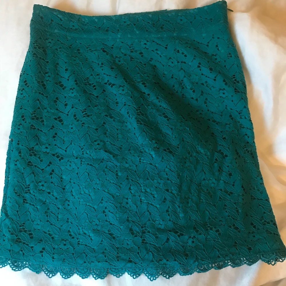 Teal lace skirt from Francesca’s